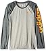 adidas Big Boys' Climalite Long Sleeve Tee, Medium Heather Grey/Dark Heather Grey, Medium/10-12