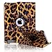 HDE Rotating iPad Case Magnetic Folding Leather Cover Folio Flip Stand for Apple iPad 2 iPad 3 iPad 4 (Cheetah Print)