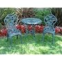 Rose Garden Bistro Set - Patina Cast Aluminum Select Rose Bistro Color: Patina