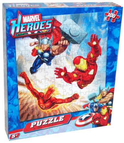  Marvel Heroes 100-Piece Jigsaw Puzzle with Iron Man, Fantastic Four and Thor