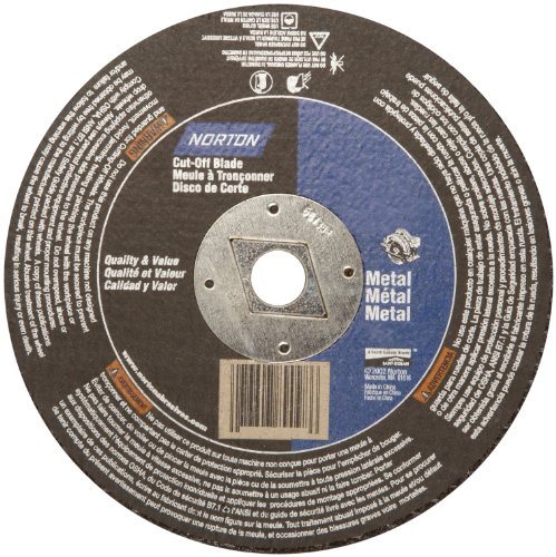 61ZoeCbciXL Norton Metal Circular Saw Reinforced Abrasive Flat Cut off Wheel, Type 01, Aluminum Oxide, DM 5/8 Arbor, 8 Diameter x 1/8 Thickness (Pack of 10)