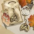 Autumn Rhinestone Leaf Key Chain Favors