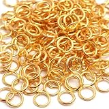 GEM-inside 6mm Gold Plated Open Jump Rings For Jewelry Making Findings