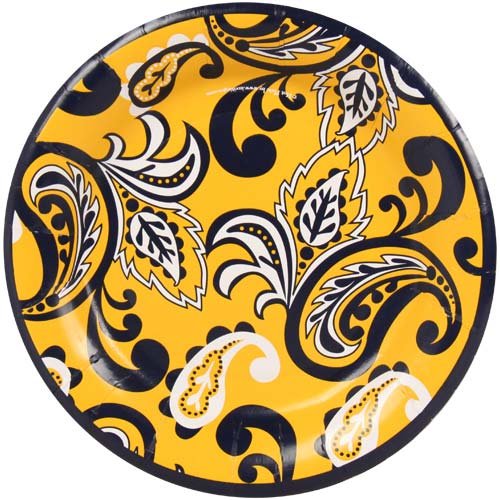 NCAA 8-Pack Paisley Dessert Plate - Navy Blue/Gold