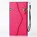 iPhone 6 Plus Case,6 Plus Case,$Uncle.Y PU Leather Wallet Flip Case Pure Back Zipper Magnet Button with Lanyard for iPhone 6 Plus Case Rose Red