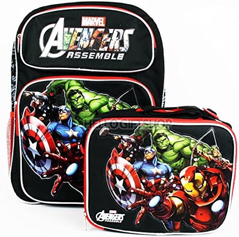 Marvel Avengers Assemble Boys & Girls School Backpack with Lunch Bag