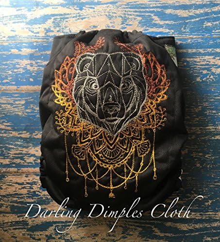 Anima Bear Embroidered Pocket Diaper.
