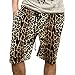 Zbrandy Men's Swag Leopard Shorts Knee Length Casual Shorts