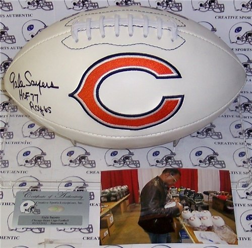 Gale Sayers Autographed/Hand Signed Chicago Bears Logo Football