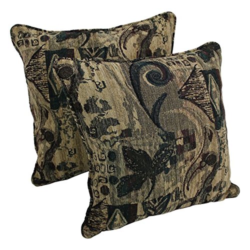 Blazing Needles Corded Jacquard Chenille Floor Pillows (Set of 2), 25", Antiquity