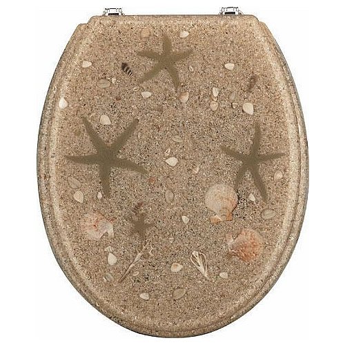 Sanwood 6188000 Mare WC Sitz, Polyresin mit eingelegten Meeresmotiven