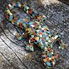 Harlequin Mosaic Resin Lizard Garden Ornament