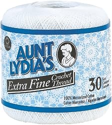 Aunt Lydia's Extra Fine Crochet Thread-White