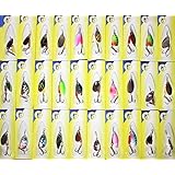 LotFancy Lot 30 PCS Metal Fishing Lures Spinner Baits Crankbait Assorted Fish Hooks Tackle Salmon Bass
