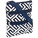 Womens Greek Key Crossbody Swingpack Bag (Navy & White)