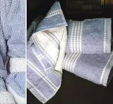 Armani International, Faccia dei Colori, European Towel -Set, Bi-face (Antique BLue-White) 3-pc