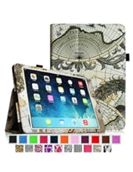 Fintie Apple iPad Air Folio Case - Slim Fit Leather Smart Cover with Auto Sleep / Wake Feature for iPad Air 5 (5th Generation) - Map Design