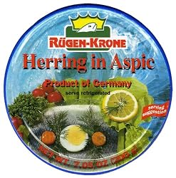 Rugen-Krone Herring in Aspic, 7.05-Ounce Round Tins (Pack of 12)