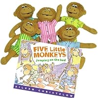 Five Little Monkeys Jumping on a Bed Board Book and Finger Puppets Set