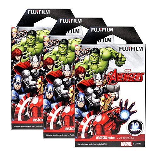 Fujifilm Instax Mini Marvel Avengers 30 Film for Fuji 7s 8 25 50s 90 300 Instant Camera, Share SP-1