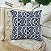 CaliTime Canvas Throw Pillow Cover Case for Couch Sofa Home Decoration Vintage Southwestern Geometric 18 X 18 Inches Navy Blue