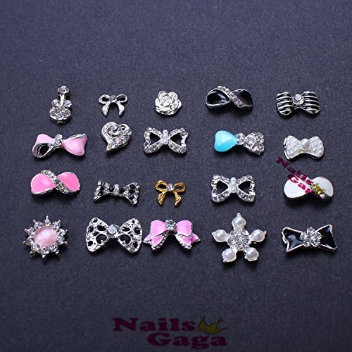 Big Sale ,Nail Alloy Mix Design Bow tie /Heart/Flower Nail Polish Art Decor , Any 10 pcs Random Style