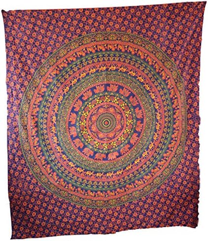 Handicrunch Mandala Tapestry, Wall Hanging, Home Decor Wall Hanging, Table Cloth Home Décor Bed Spread, Cotton Bohemian Tapestry, Hippie Tapestry