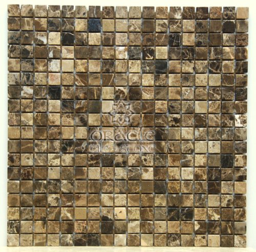 Dark Emperador 5 / 8 X 5 / 8 fell Marble Mosaic Tile