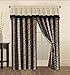 Grand Linen 4 Piece Leopard Safari Black/Brown Micro Fur Curtain Set/Window Panels