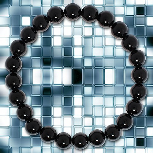 Natural-Genuine-Black-Onyx-Gem-Beads-maxin-Bling-Jewelry-8MM-Semi-Precious-Gemstones-Energy-Stone-Healing-Power-Pink-Crystal-elastic-Stretch-Stone-Loose-Bracelet-Set-Unisex
