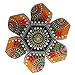 Diwali Christmas Decorations - Rangoli - 7 Piece Handmade Wooden - Multi Design - For Wall, Floor or Table Decoration