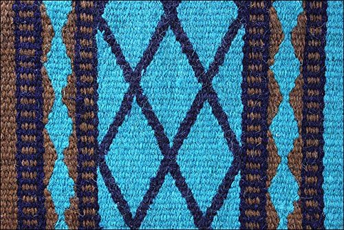 Hilason Show New Zealand Wool Saddle Blanket Western Rodeo Brown Turquoise