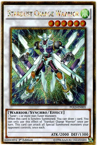 Yu-Gi-Oh! - Stardust Charge Warrior (PGL3-EN005) - Premium Gold: Infinite Gold - 1st Edition - Gold Secret Rare