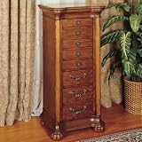 Powell "Wilmington Cherry" & Burl Jewelry Armoire