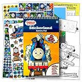 Thomas the Train Stickers Activity Pad with Fun Separately licensed Coloring Sticker ~ Over 600 Stickers, 6 Coloring Book Pages, 2 Play Scenes, & 2 Activity Pages