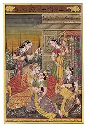 Asian Art Miniatures India Folk Paintings Drawings & Water Color on Paper 5 x 8.5 inches