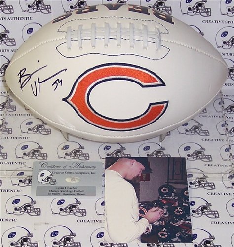 Brian Urlacher Autographed/Hand Signed Chicago Bears Logo Football