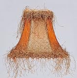Livex S118 Chandelier Shade Gold/Black Bell Clip Shade with Corn Silk Fringe and Beads
