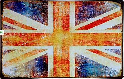 British Flag Retro Vintage Tin Sign 12" X 8" Inches, a Two-sided Postcard Made By Smiel Buy Is Included