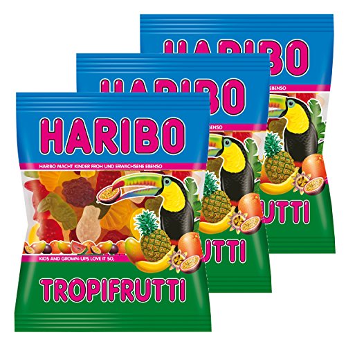 Haribo Tropifrutti, 3er Pack, Gummibärchen, Weingummi, Fruchtgummi, Im Beutel, Tüte Haribo Tropifrutti, 3er Pack, Gummibärchen, Weingummi, Fruchtgummi, Im Beutel, Tüte