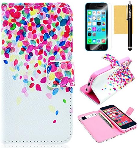 iPhone 5C Case,iPhone 5C Wallet Case, GoodPro™ Popular Fashion [Color Painting Design - Series 1] (Pattern I), Premium PU Leather Wallet Case Flip Cover with Stand for Apple iPhone 5C, Included (Screen Protector, Stylus and Cleaning Cloth), Apple iPhone 5C Case