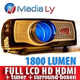 MediaLy LCD H300-TV HDMI BEAMER PROJEKTOR 1800 LUMEN HD TV