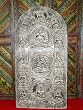 Hand Carved Dhyana Buddha Seated Wall Panel Arched Door India Furniture 72 Inch