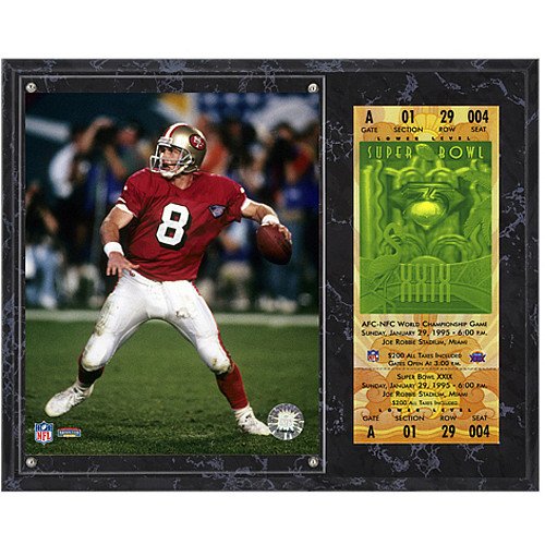 Mounted Memories San Francisco 49ers Super Bowl XXIX Steve Young Plaques with Replica Ticket
