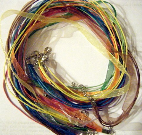 Leegoal 10pcs Mixcolor Voile Ribbon Necklace Cord 18