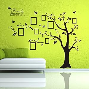 Newisland® Family Tree Frame Wall Decor Removable Wall Stickers (Black, Large Left)