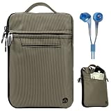 SumacLife Silver Grey Premium Protective Nylon Sleeve Carrying Case with Handle for Newest 2011 Amazon Kindle and Kindle Touch 3G 6-inch e-Ink Display e-Reader (Fits all 2011 Kindle e-Reader) + Blue Stereo Earphones with 3.5mm Headphone Jack
