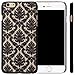 iPhone 6/6S Case, Berry Accessory (TM) Damask Design Pattern Rubber Coating Ultra Slim Fit Hard Hybrid Case Cover for Apple iPhone 6/6S (4.7 inch) + Berry logo stand holder (Black)