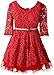 Beautees Girls' Big 3/4 Sleeve All Over Lace Dress