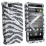 MYBAT Snap-on Case for Motorola Droid Xtreme MB810 / Droid X, Silver / Black Zebra Diamond
